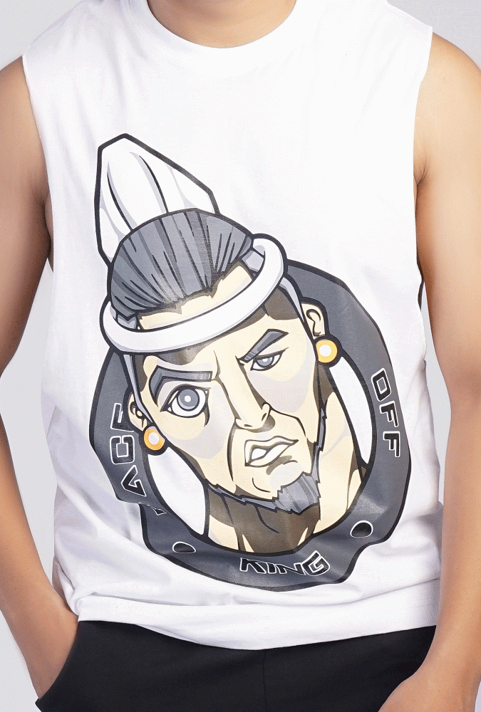 King Design Printed tank top(White)